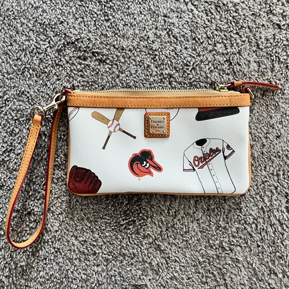 Dooney & Bourke Orioles zip wristlet clutch